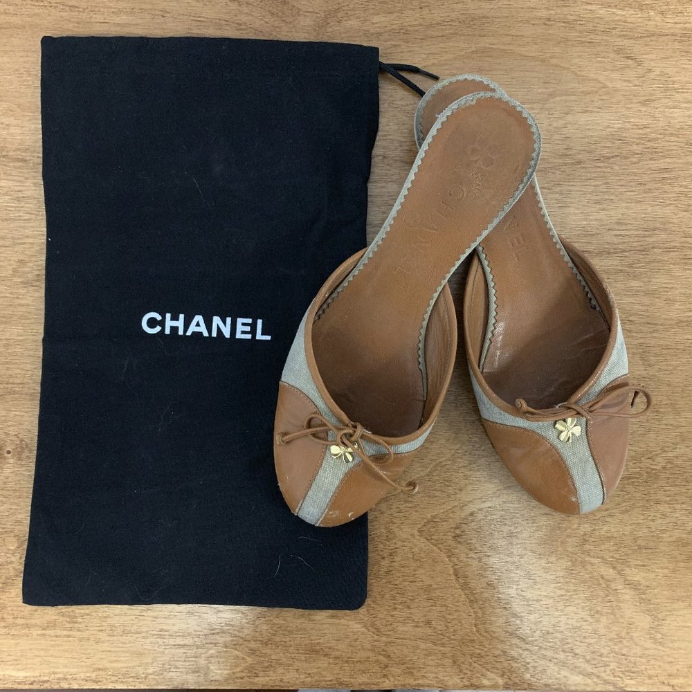 Authentic Chanel Mules / Slides